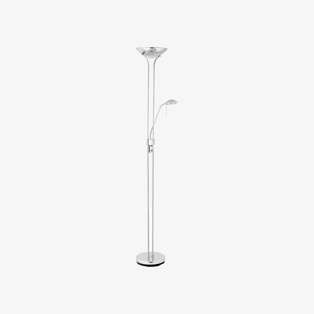 Linexis Art Deco Metal & Opal Glass Floor Lamp – Dual-Light Design for Modern Interiors