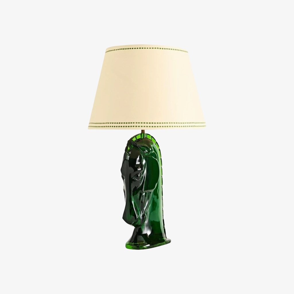 Modo Sculptural Horse Head Table Lamp in Resin – Decorative Table Light for Home Office