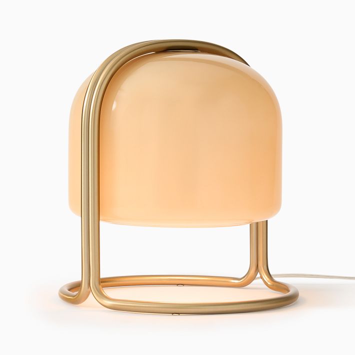 Delvora Champagne Bronze Table Lamp - Vintage Industrial Nightstand Light