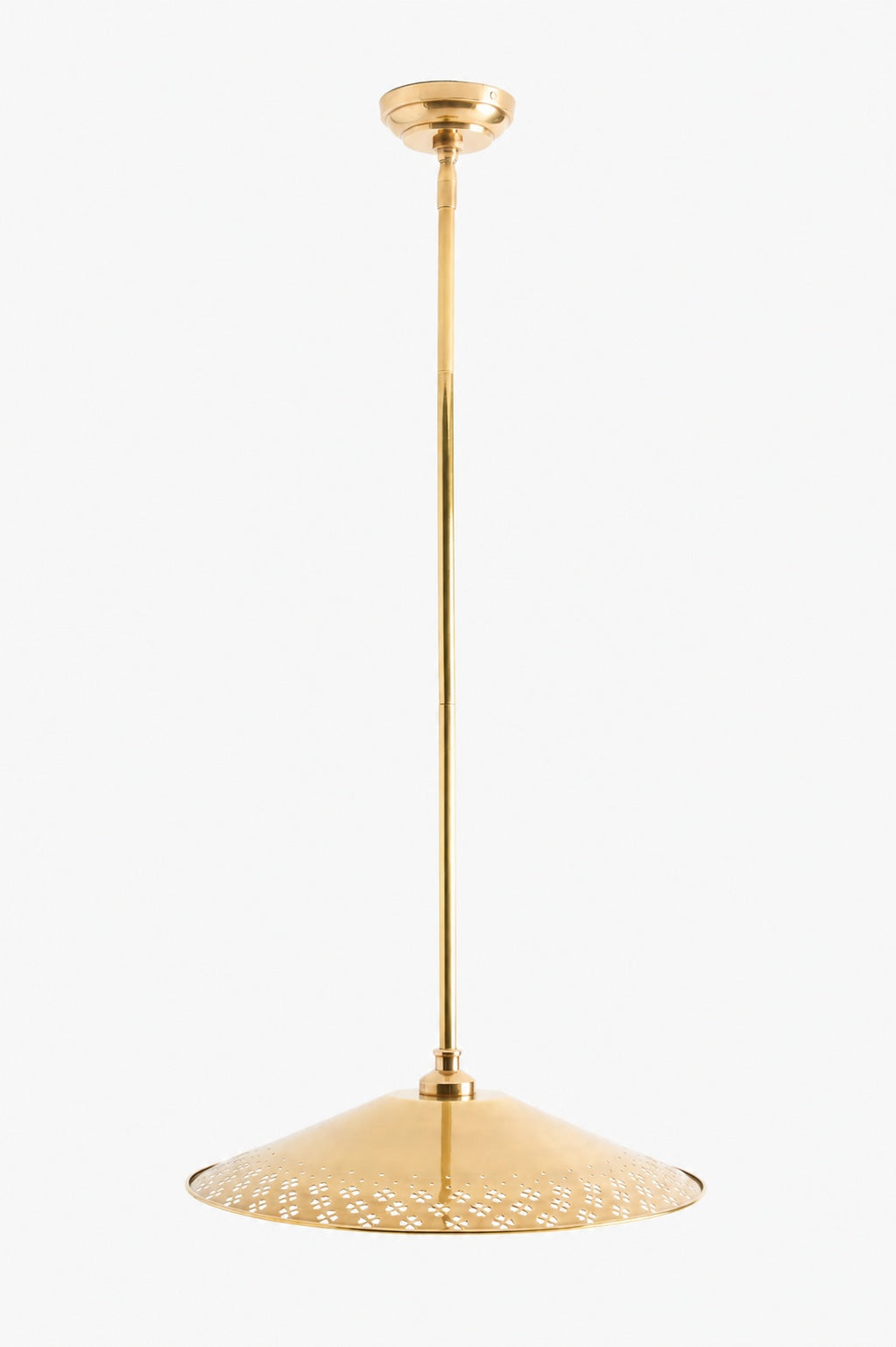 Auriglow Enameled Brass Pendant With Clover Cutout Shade