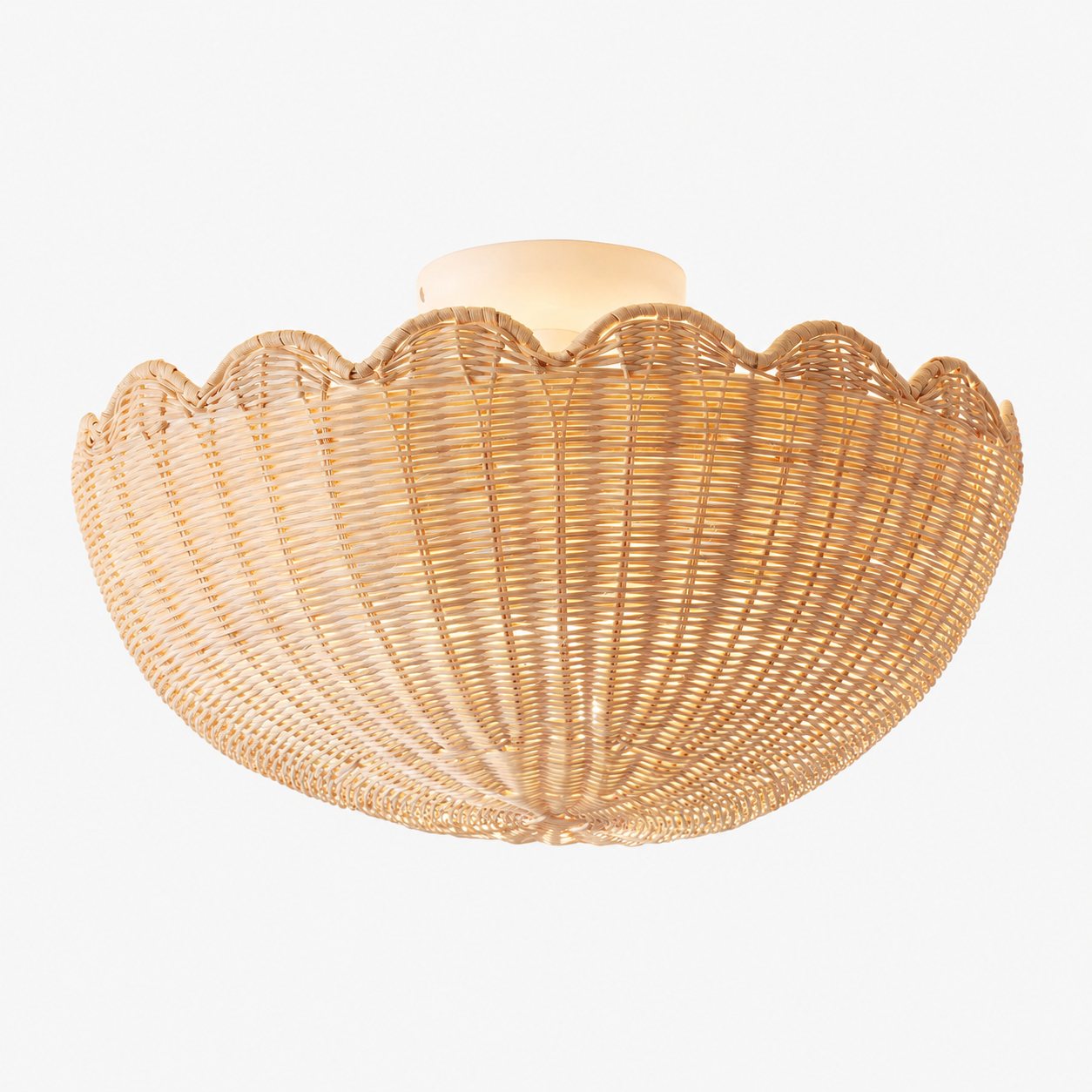 Olvara Rattan Bubble Flush Mount - Chic Ceiling Lamp for Home