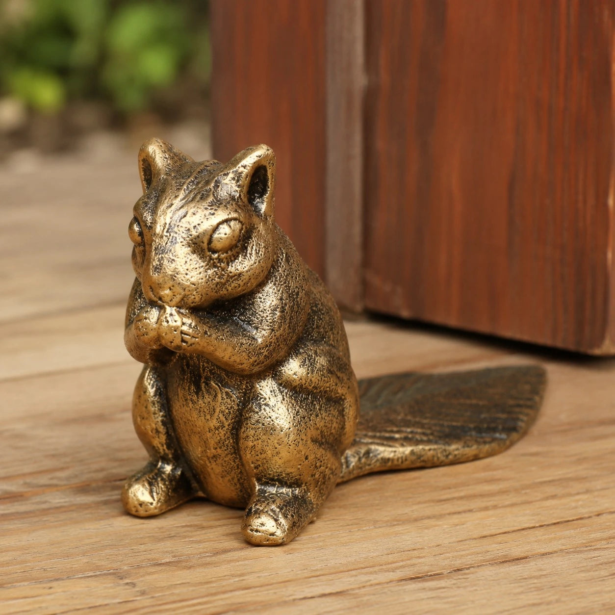 Guardian bronze cast iron door stopper