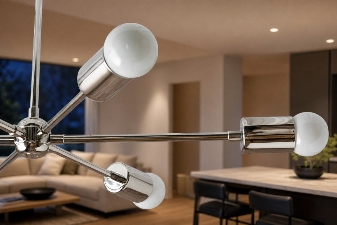Mobilux Line Mid Century Modern Chandelier - 6 Heads Hanging Ceiling Light