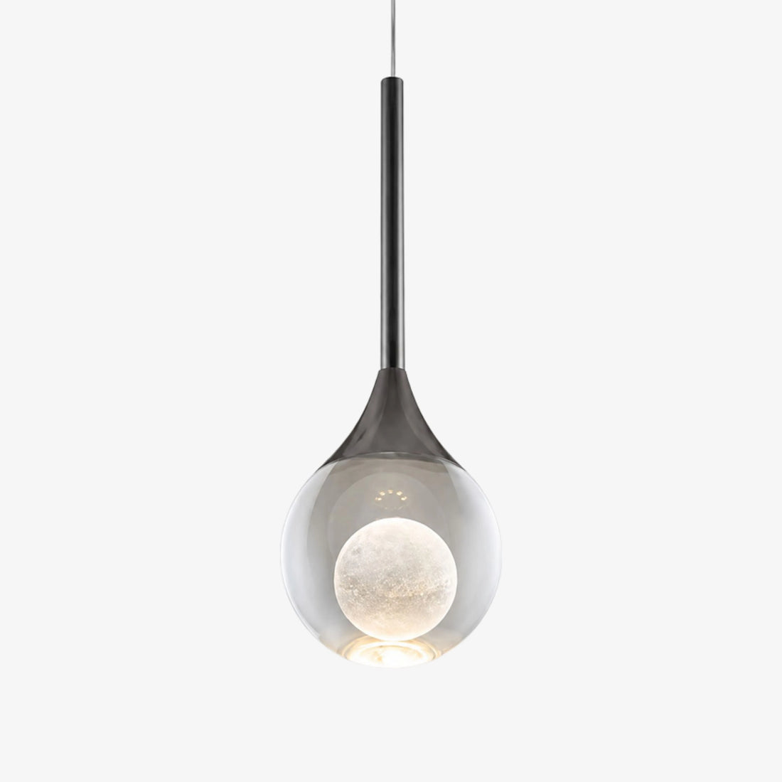 Pearl Black Luma Collection crystal orb teardrop pendant light