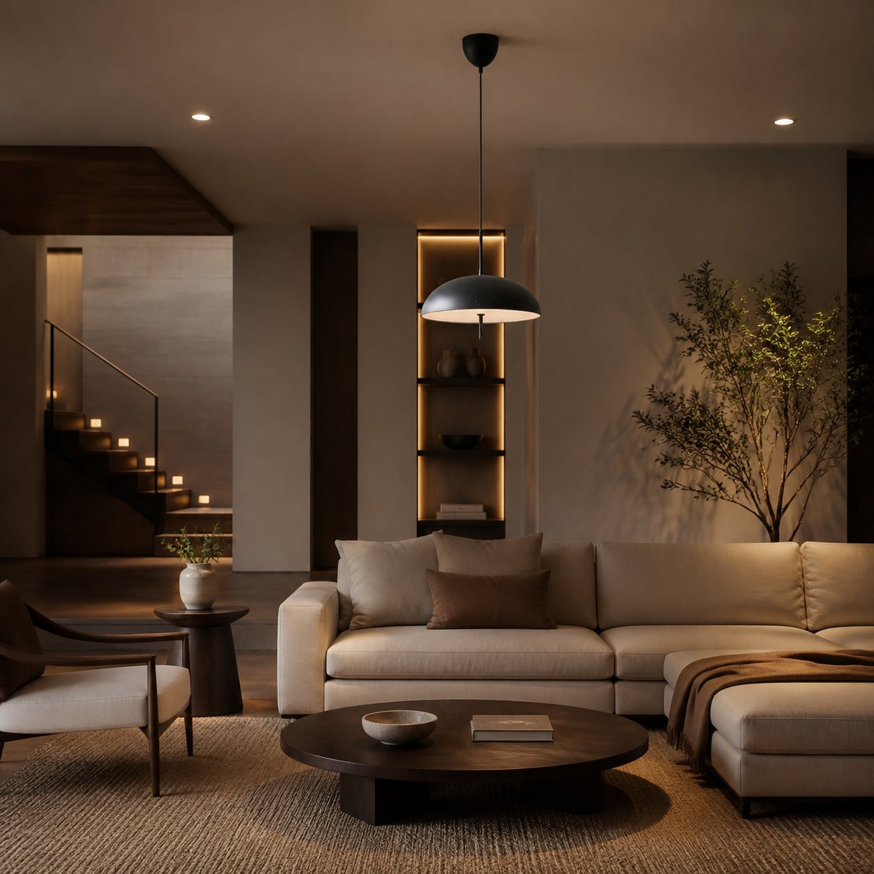 Aurelia Pendant Lamp - Sculptural Metal Frame with Sleek Shade for Dining and Entry