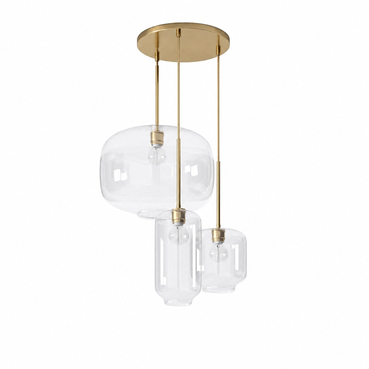 Lumivelle Pebble Glass Chandelier - 3-Light Modern Pendant Style
