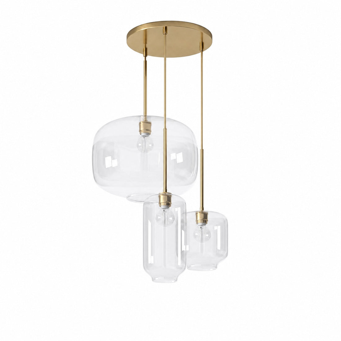 Lumivelle Pebble Glass Chandelier - 3-Light Modern Pendant Style