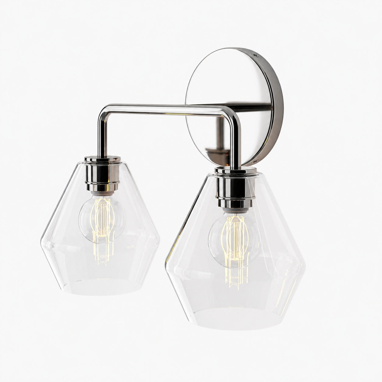 Merin Multi Head Dressing Table Wall Lamp - Metal And Glass Sculptural Lamp