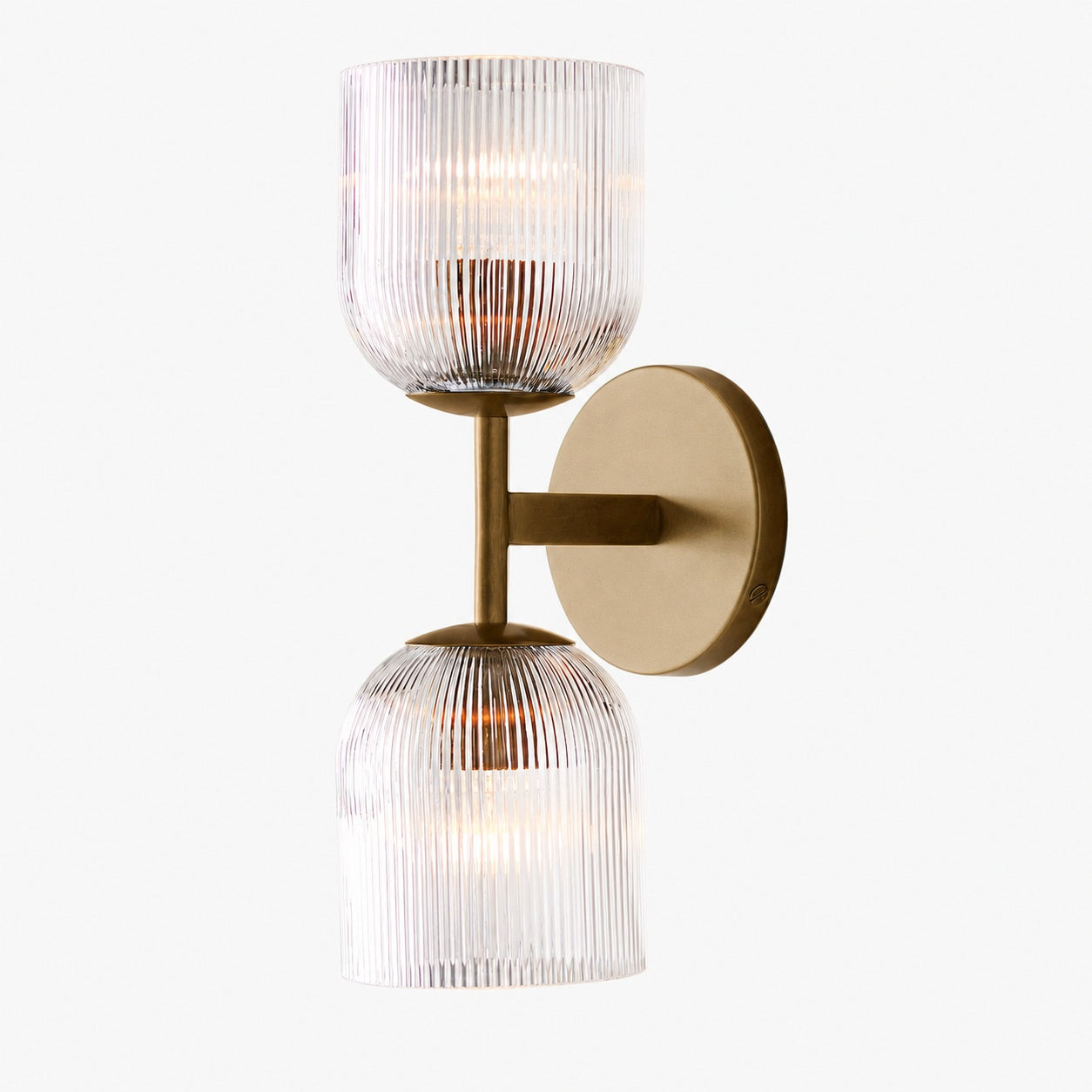 Bravira Ribbed Glass Sconce - Metal Wall Light with Clear Glass Shade