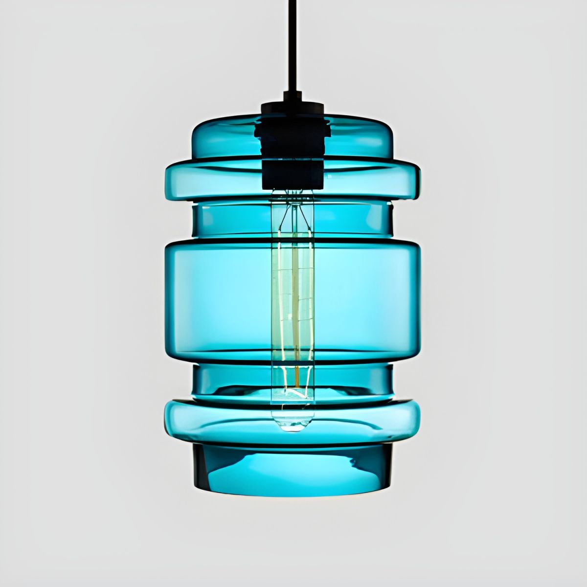Crystalline Series Pendant Light - Blown Glass Multi Colored Glass Pendant Lamp