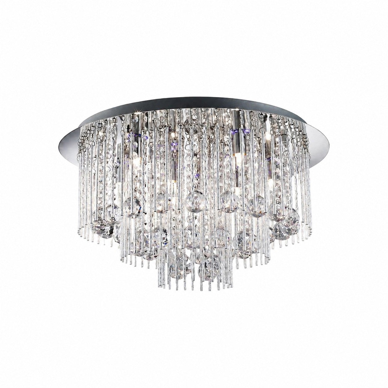 Virelis 8 Light Twist Tubes Ceiling Light – Modern Crystal Design for Dining Rooms or Lounges
