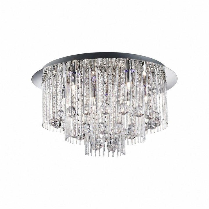 Virelis 8 Light Twist Tubes Ceiling Light – Modern Crystal Design for Dining Rooms or Lounges