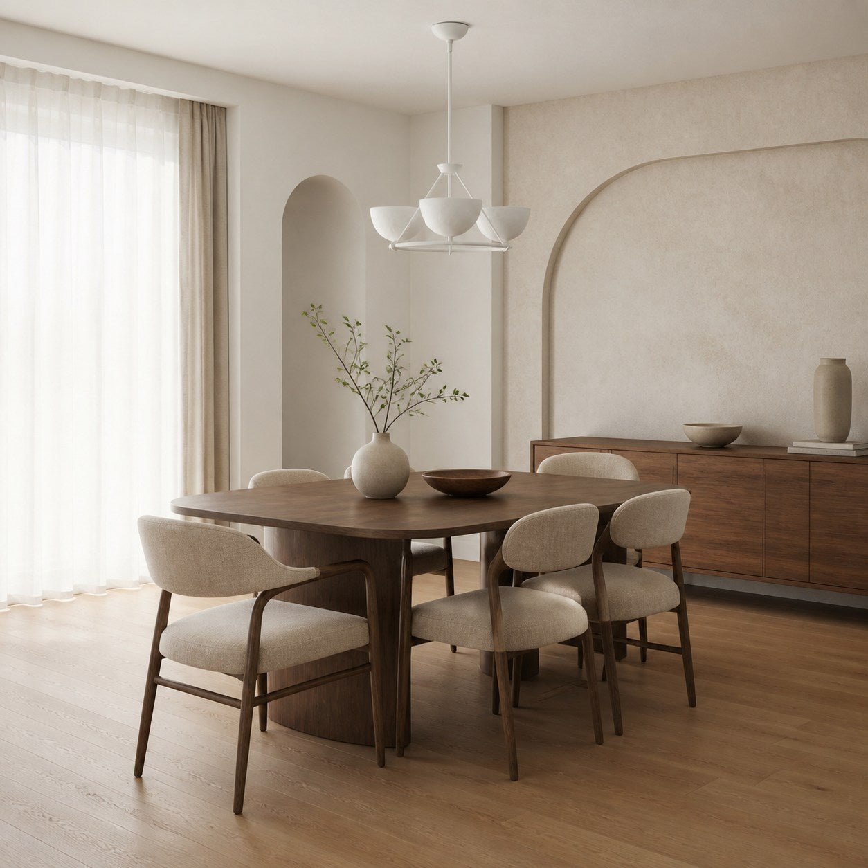 Plara Multi‑Light Chandelier – Modern Polyresin and Plaster for Dining & Foyer