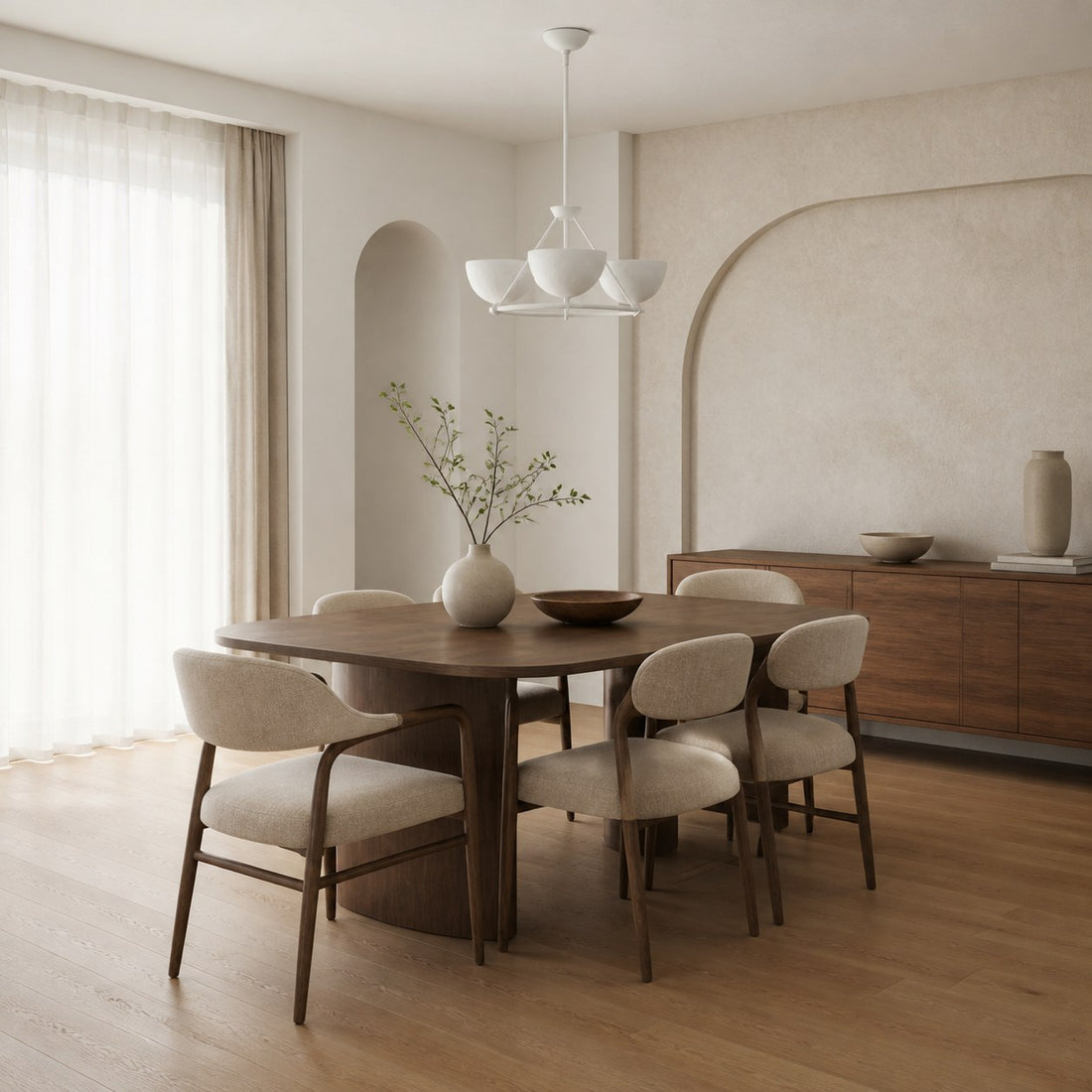 Plara Multi‑Light Chandelier – Modern Polyresin and Plaster for Dining & Foyer