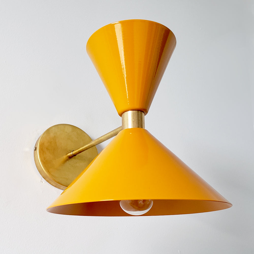 Brass Cone Wall Sconce - Hourglass Lighting for Home Spaces