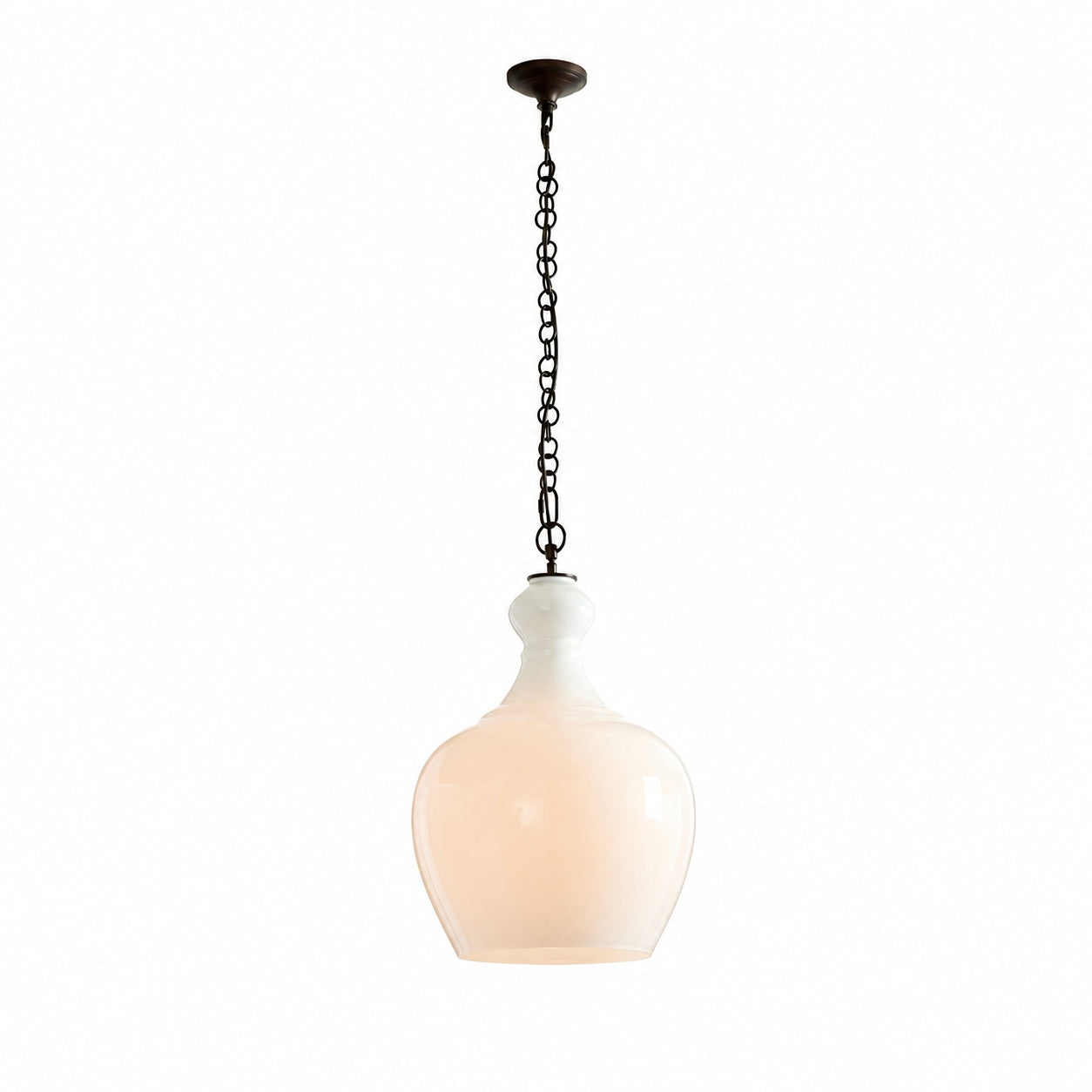 Lawson Glass Pendant Light - Recycled & Milk Glass with Bronze Accent