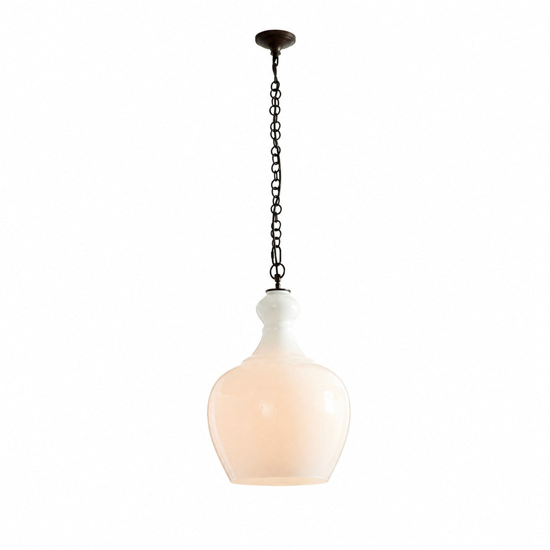 Lawson Glass Pendant Light - Recycled & Milk Glass with Bronze Accent