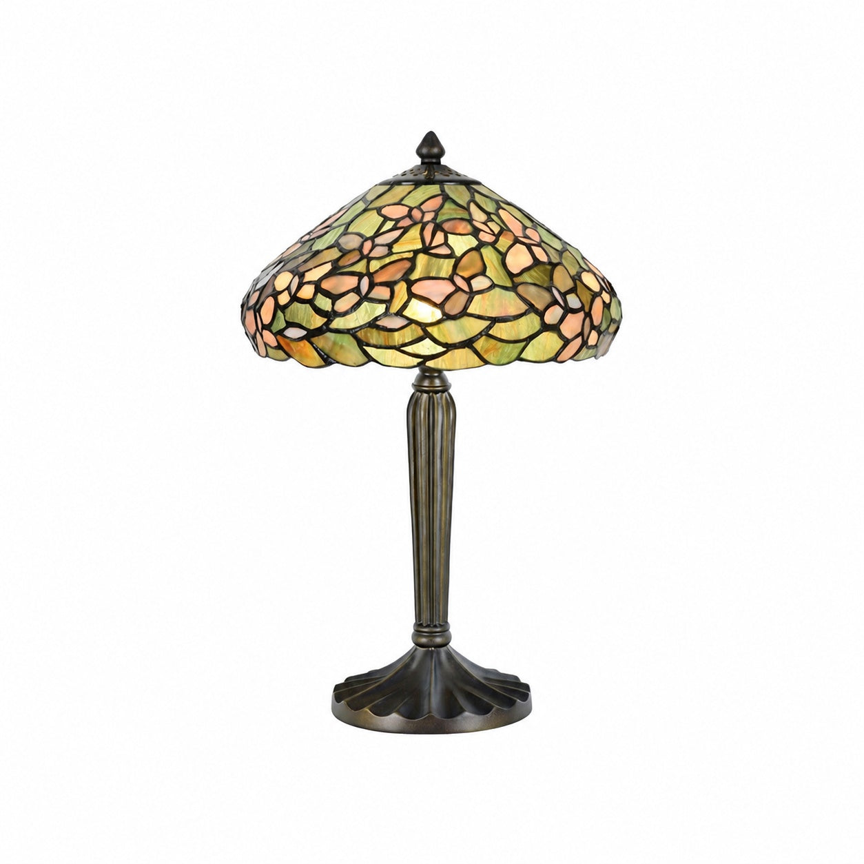 TF Sorenia Table Lamp – Warm Stained-Glass Floral Art-style Lamp for Living Room or Bedroom