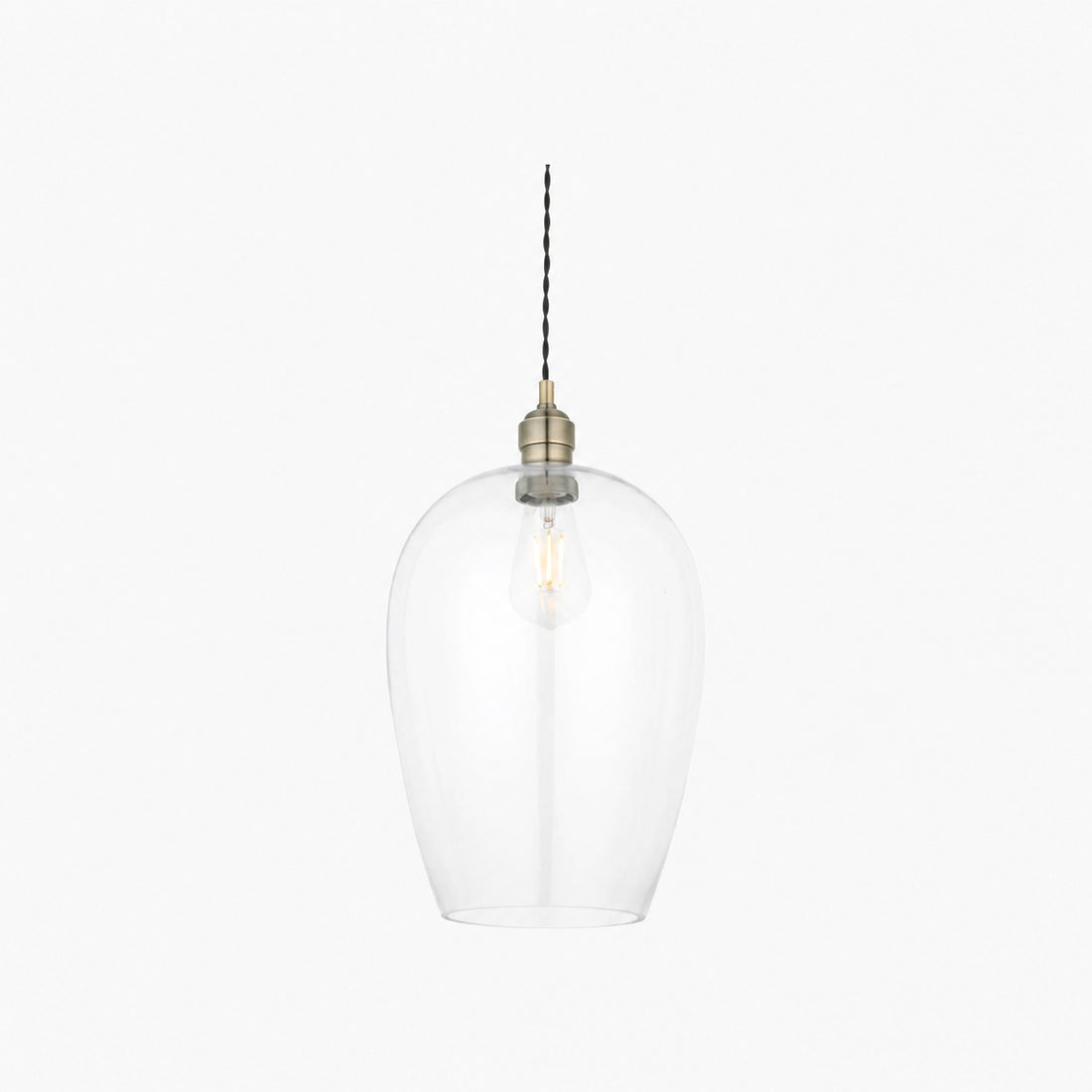 Clarione Height-Adjustable Glass Pendant Light - Classic Art Deco Light