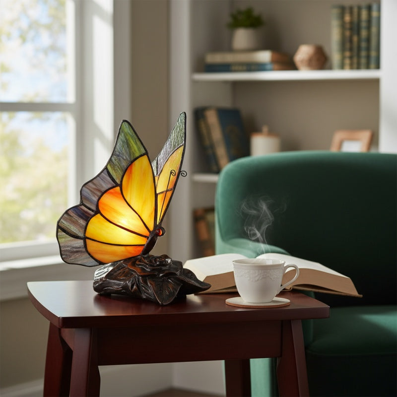 TF Butterfly Table Lamp – Nature-Inspired Glass Design Perfect for Living Rooms or Hallways