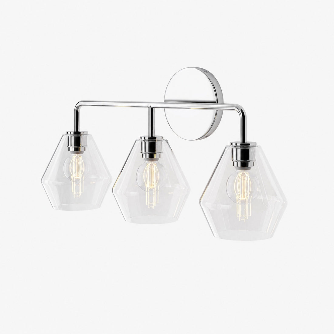 Merin Multi Head Dressing Table Wall Lamp - Metal And Glass Sculptural Lamp