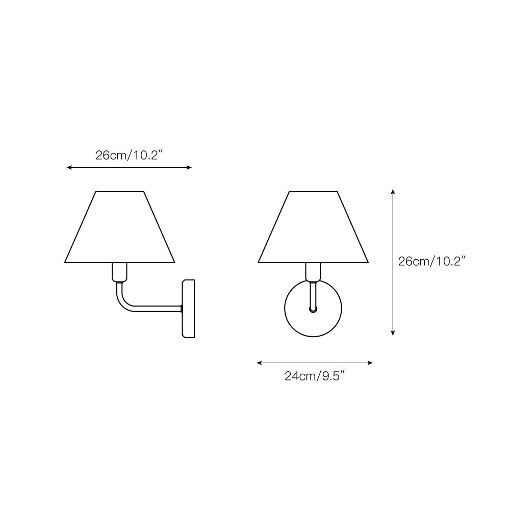 Gilda Fabric Drum Shade Wall Sconce - Modern Brass Accent Light for Bedroom and Hallway