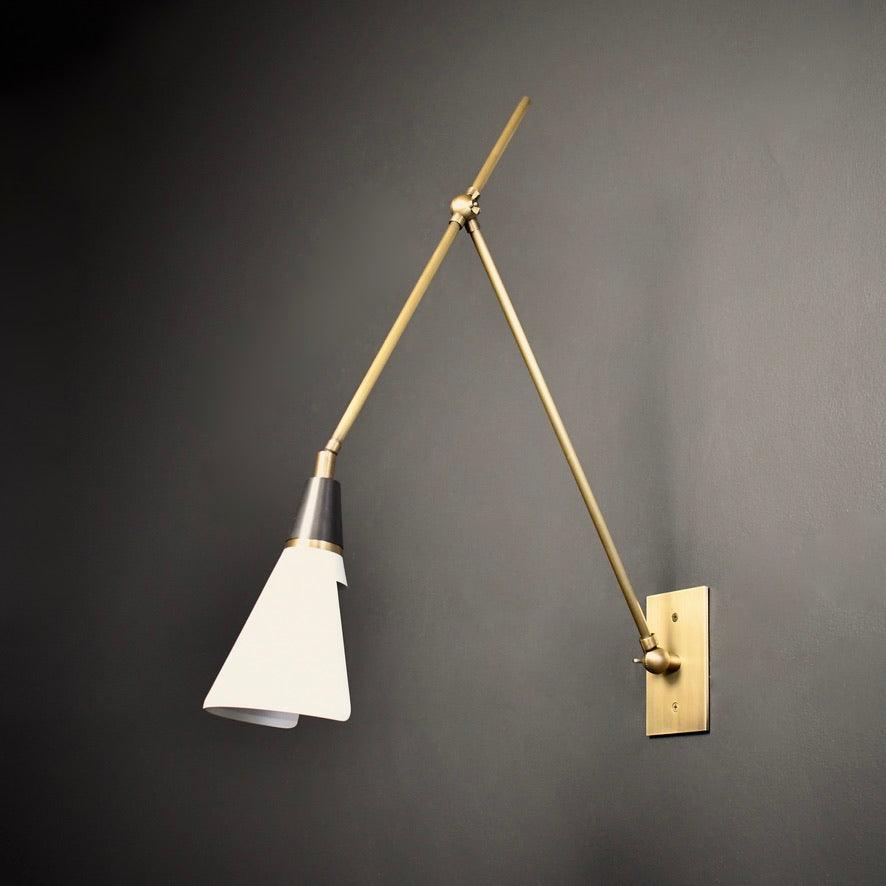 Vintage Metal Adjustable Swing Arm Wall Lamp
