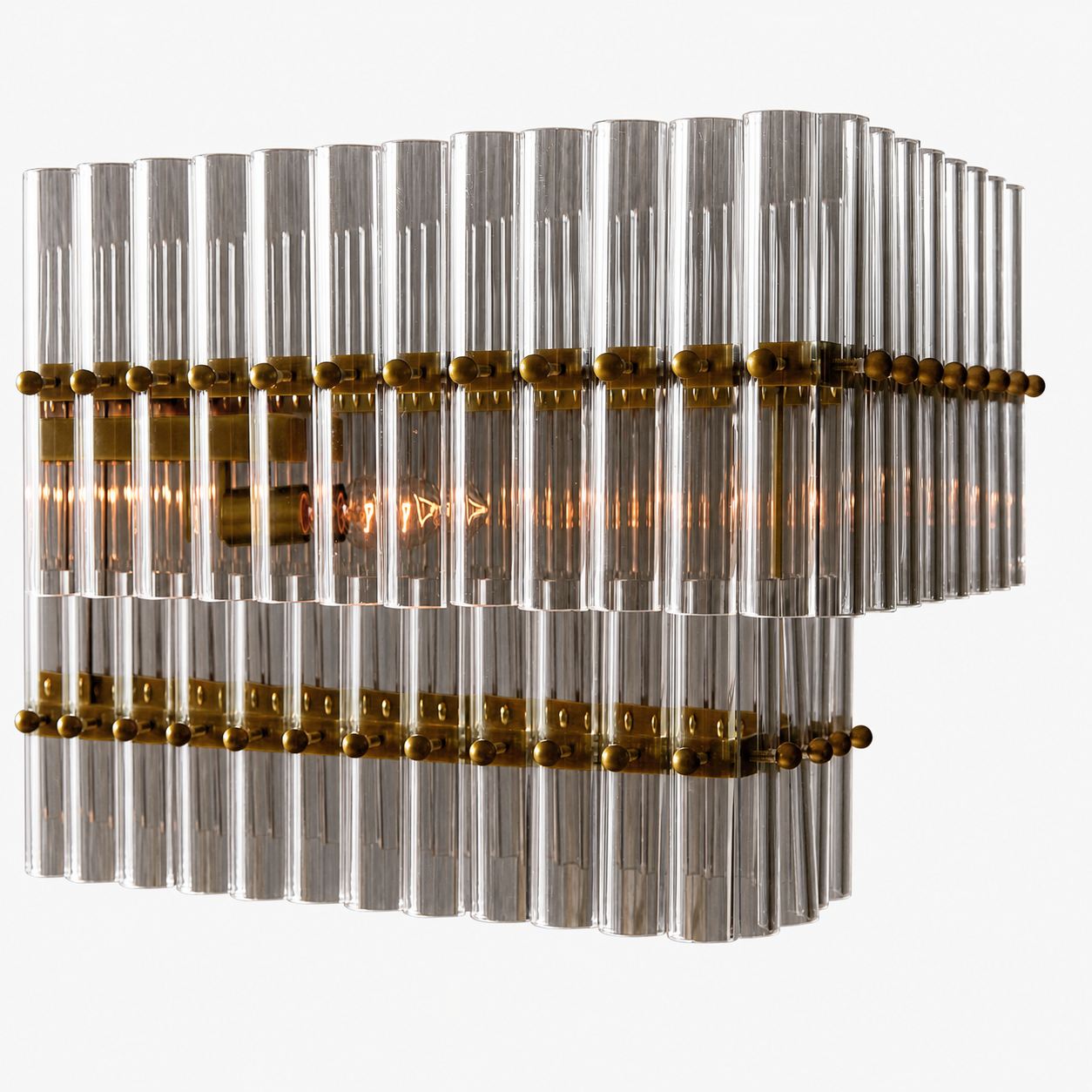 Lumora Crystal Pendant Light – Elegant Tumbled Brass & Cut Glass