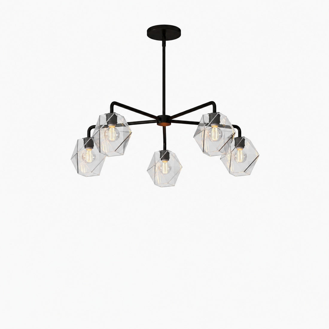 Talvior Sculptural 5-Light Chandelier - Faceted Design, Modern Finishes - Illuminate Spaces