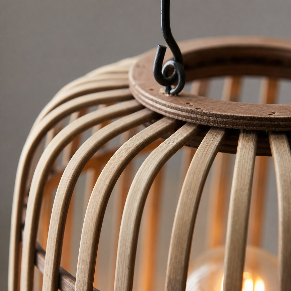 Yumeko Ambient Table Lamp - Open Bamboo Cage Design Stylish and Eco Friendly for Living & Bedroom