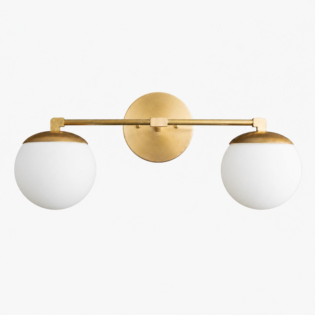 Glorica Glass Vanity Light - Art Deco Brass Wall Globe Fixture Modern