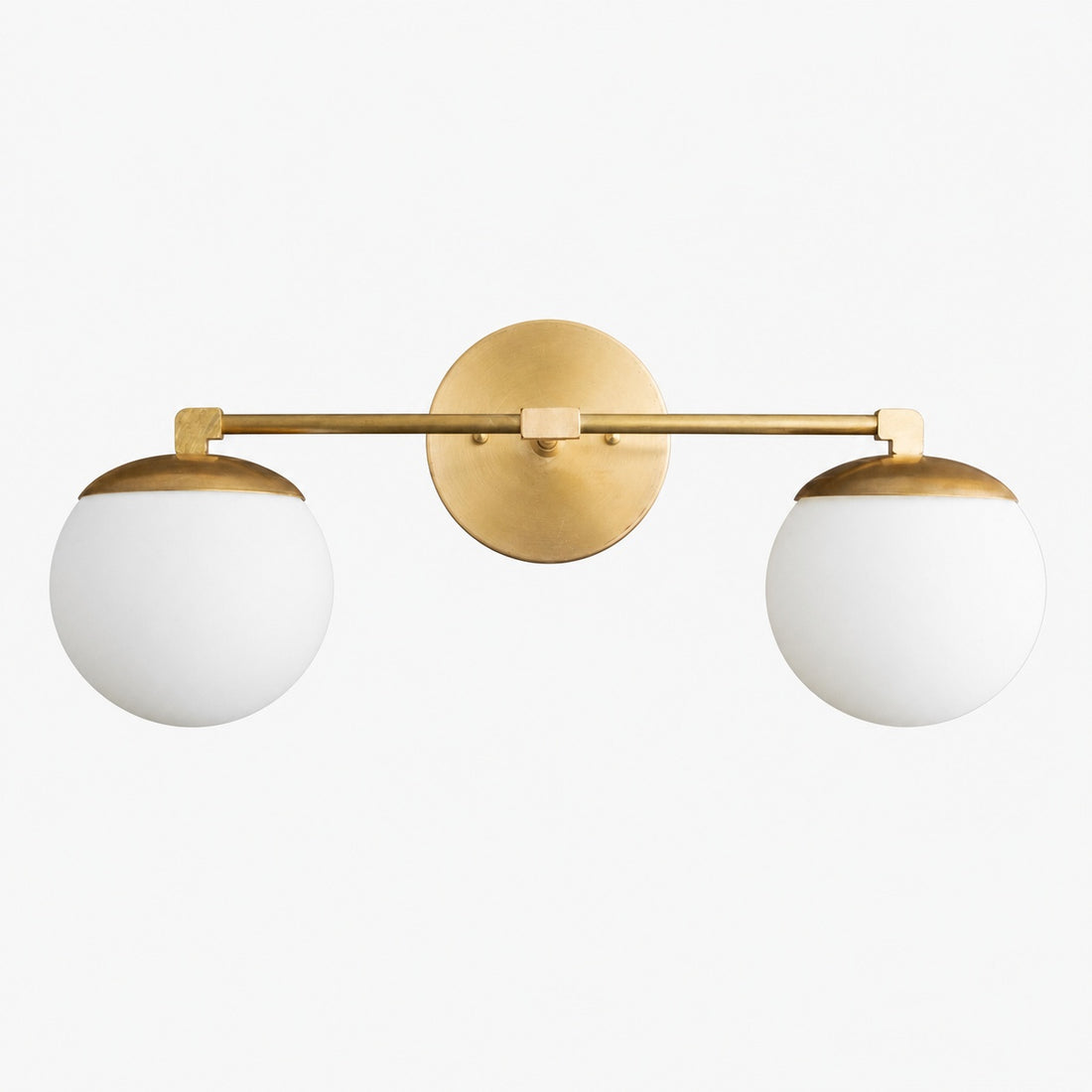 Glorica Glass Vanity Light - Art Deco Brass Wall Globe Fixture Modern
