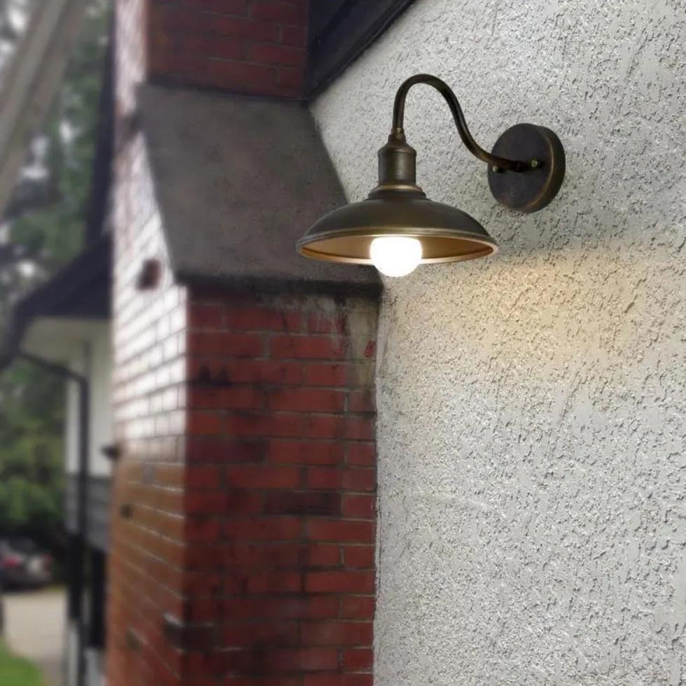 Retro Industrial Bowl Shaped Outdoor Waterproof Wall Light