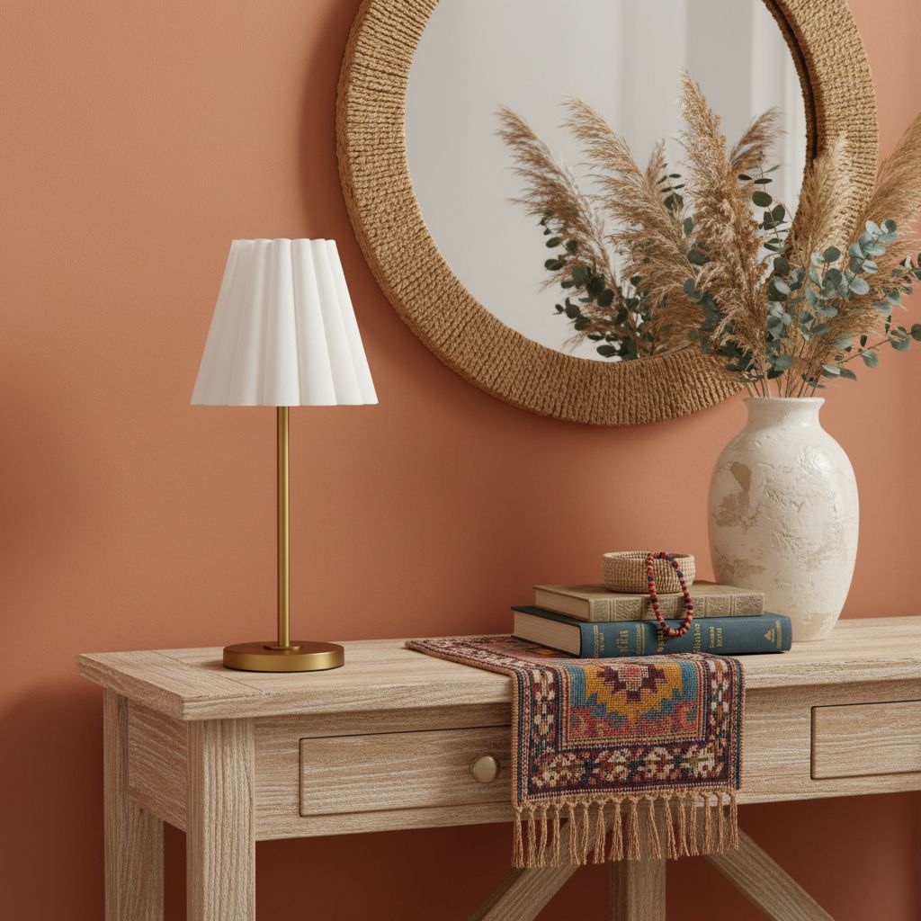 Ruffmeto Transitional Slim Table Lamp – Sculptural Shade Lighting for Living Room or Bedroom