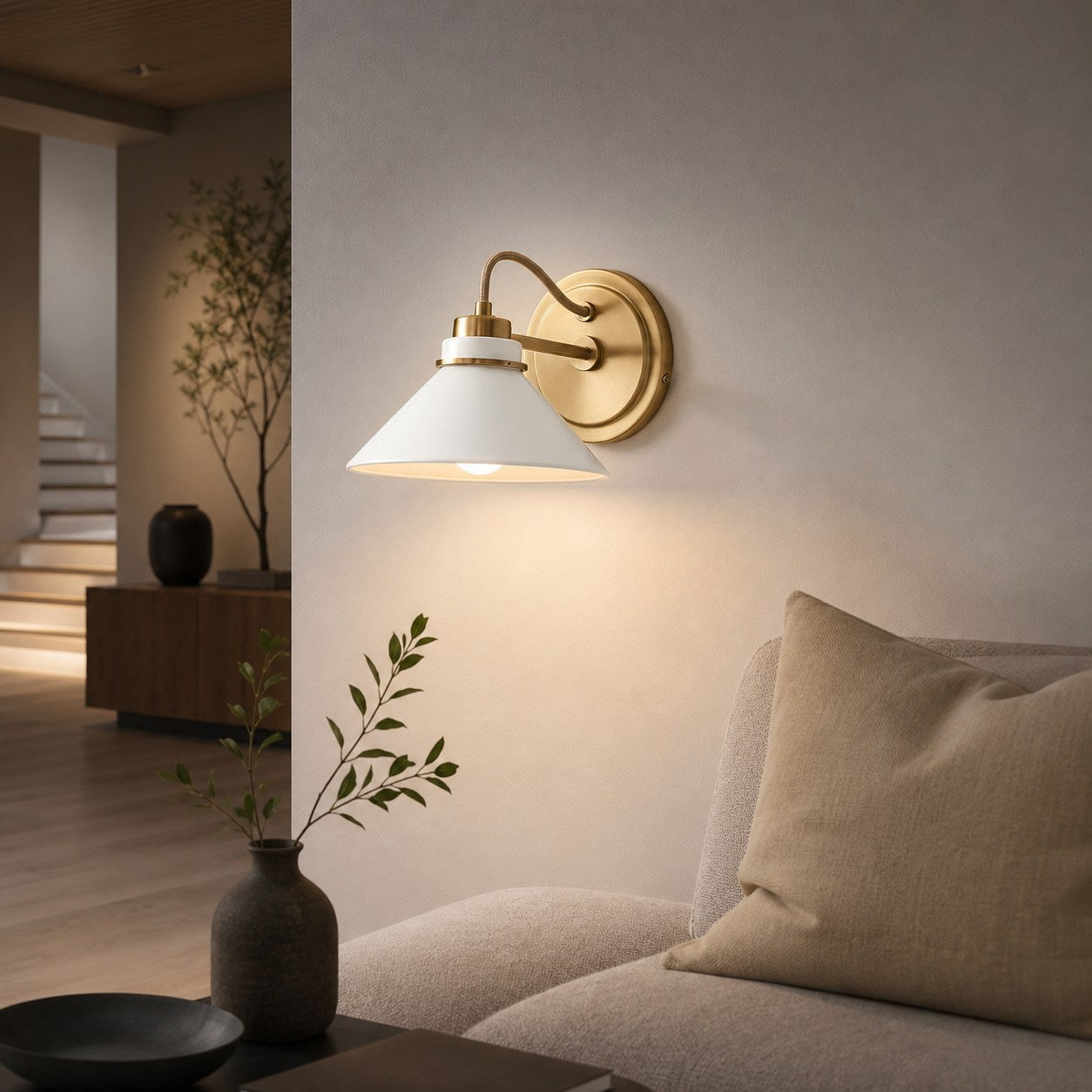 Aurenza Sconce – Farmhouse Wall Light with Metal Accents for Cozy Spaces