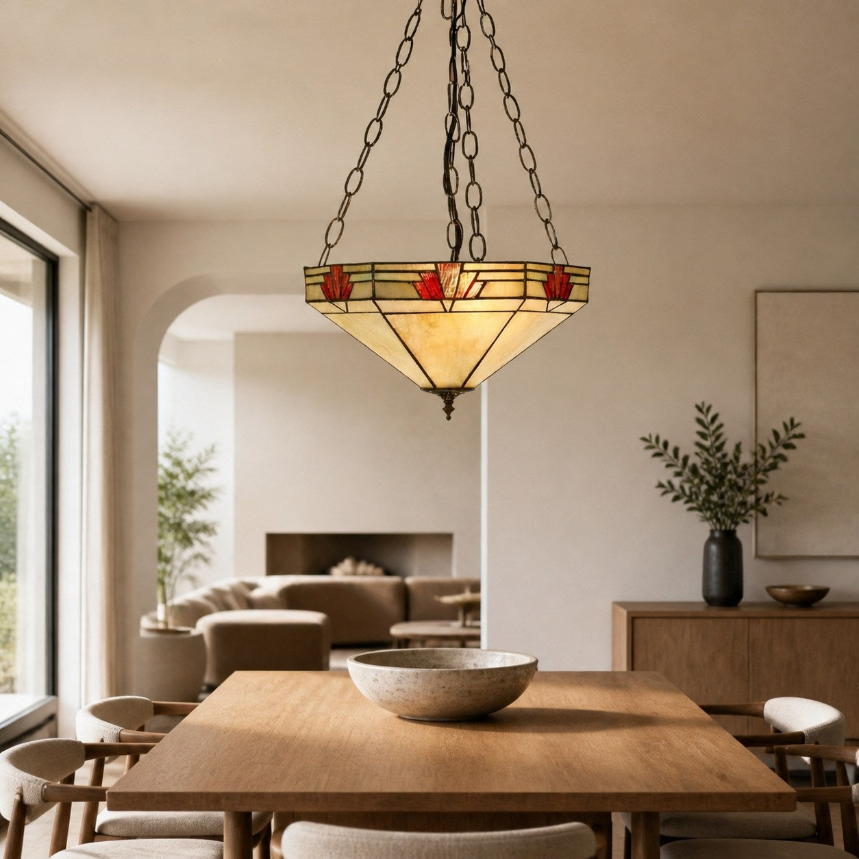 TF Nevada Pendant Light – Artisanal Glass Contemporary Inversion for Dining Areas and Entrances