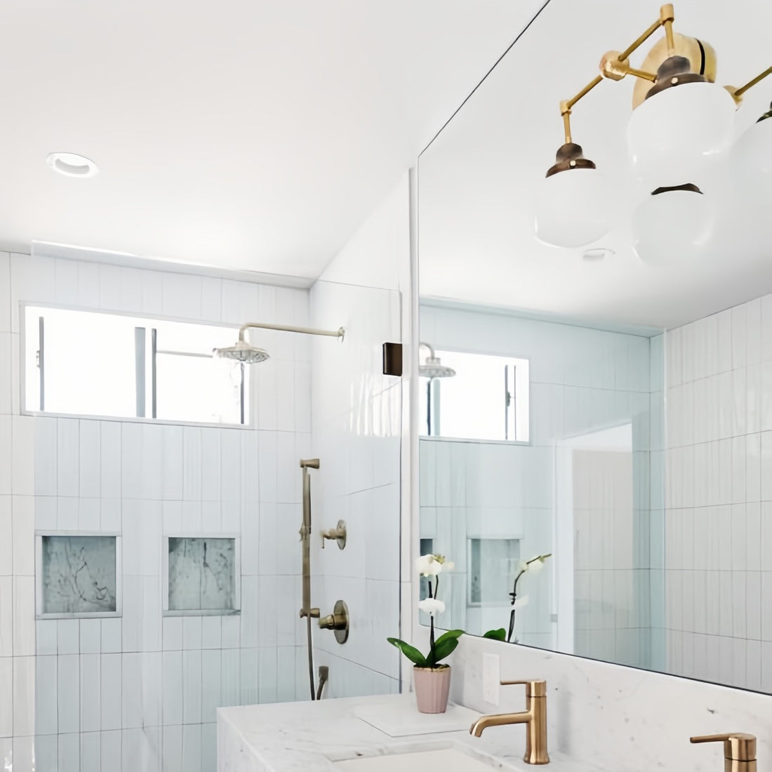 Double McMain Wall Sconce - Metal Glass Bubble Pop Vanity Wall Light