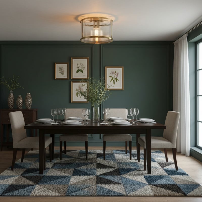 RibGlow Ribbed Glass Flush Ceiling Light – Classic Flush Mount Ceiling Lamp for Living Room or Hallway