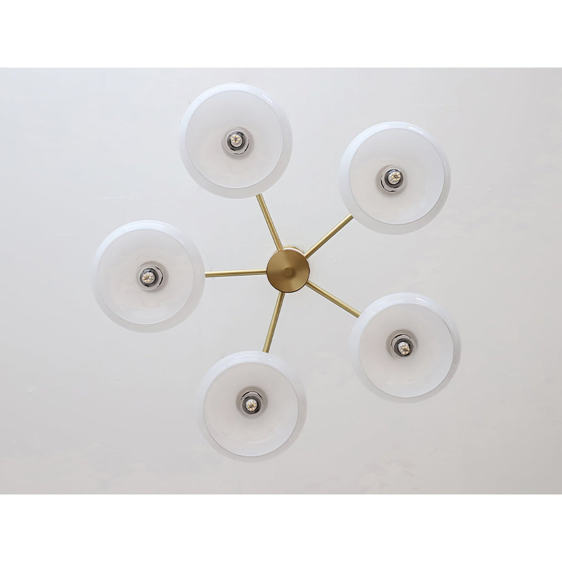 Bowl Shaped Multi - Head Chandelier With Wooden Decoration