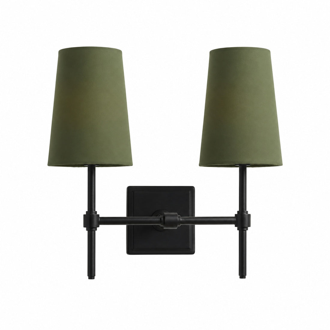 Derlina White Linen Shades Wall Lamp – Retro Metal Multi-Head Lighting Fixture