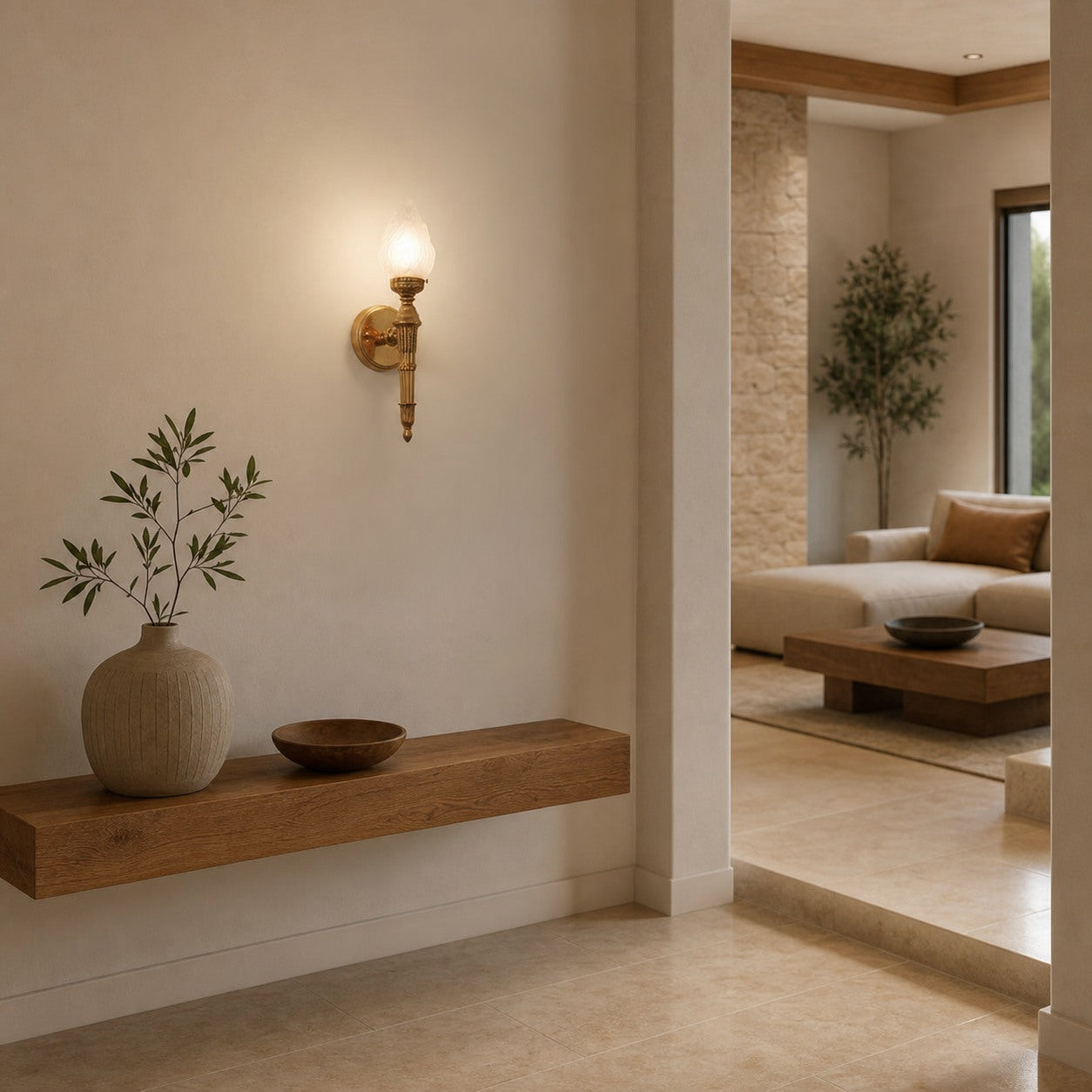 Modern Alabaster Wall Lamp – French Elegant Sconce for Bedroom Living Room Hallway