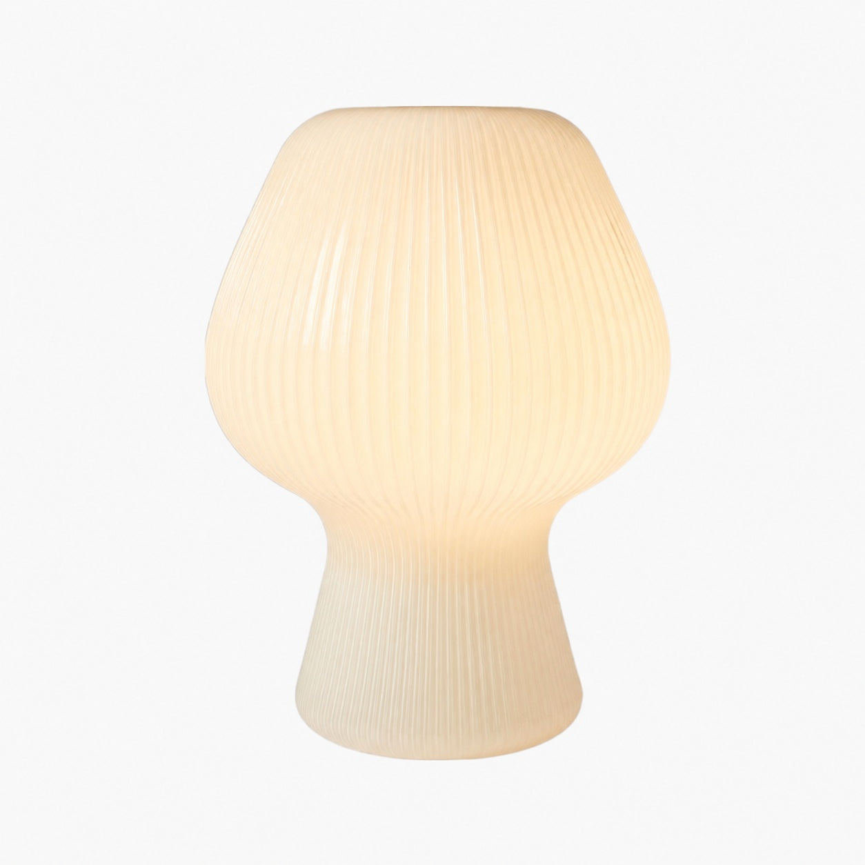 Nera Ribbed Glass Table Lamp Retro – Modern Design Glow Nightstand Accent