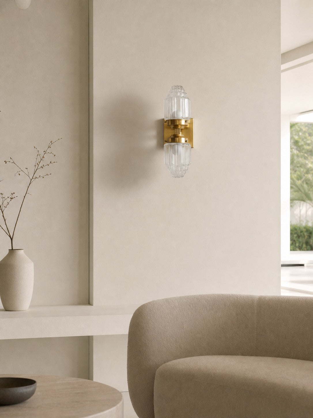 Tierlux Glass Art Deco Wall Sconce - Glass Frosted Globes with Skyscraper Globe