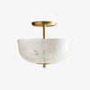 Clea Rounded Glass Flush Mount - Dotted Shade for Bedroom and Hallway Lighting