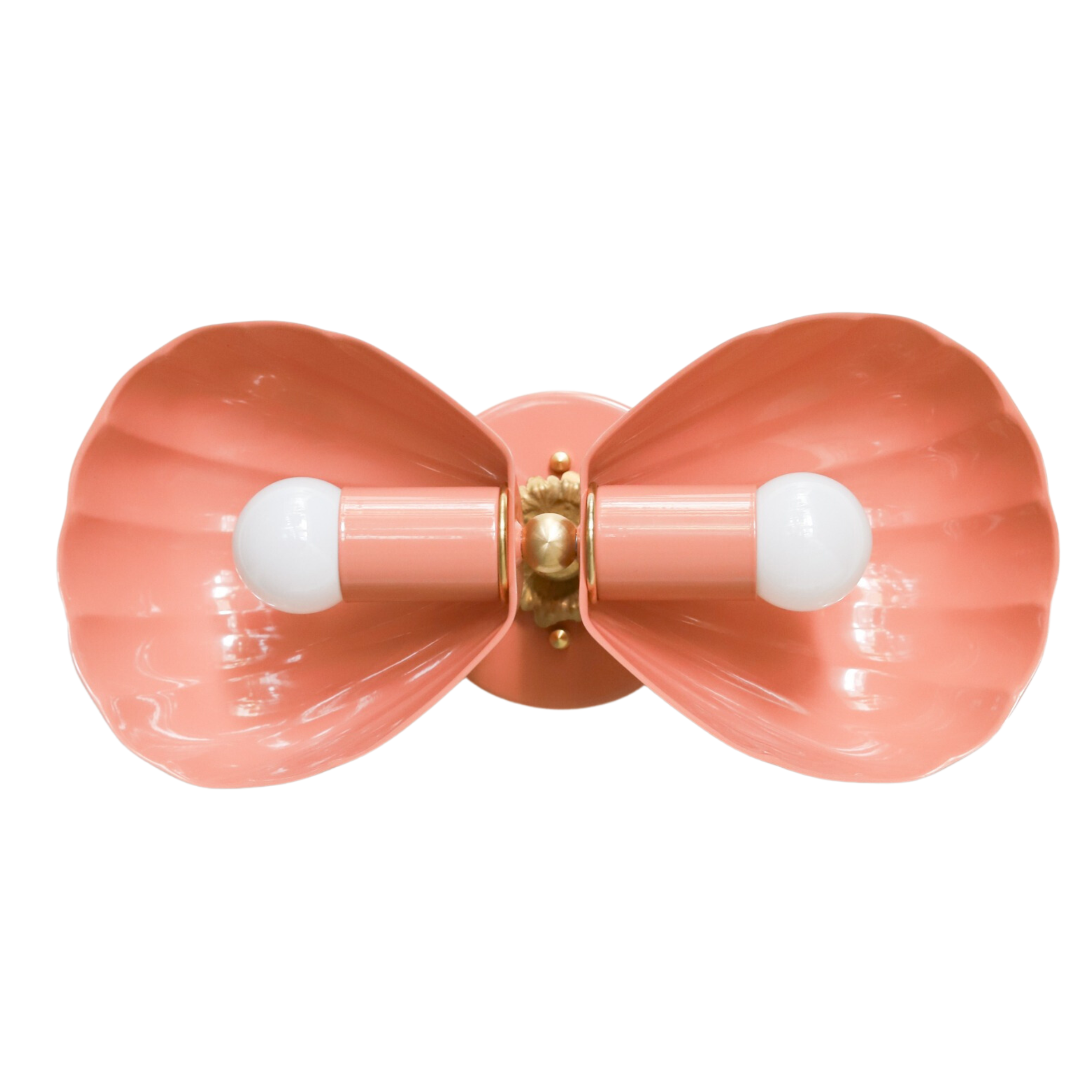 Coastal Shell Wall Light - Double Sconce with Steel and Brass Finish