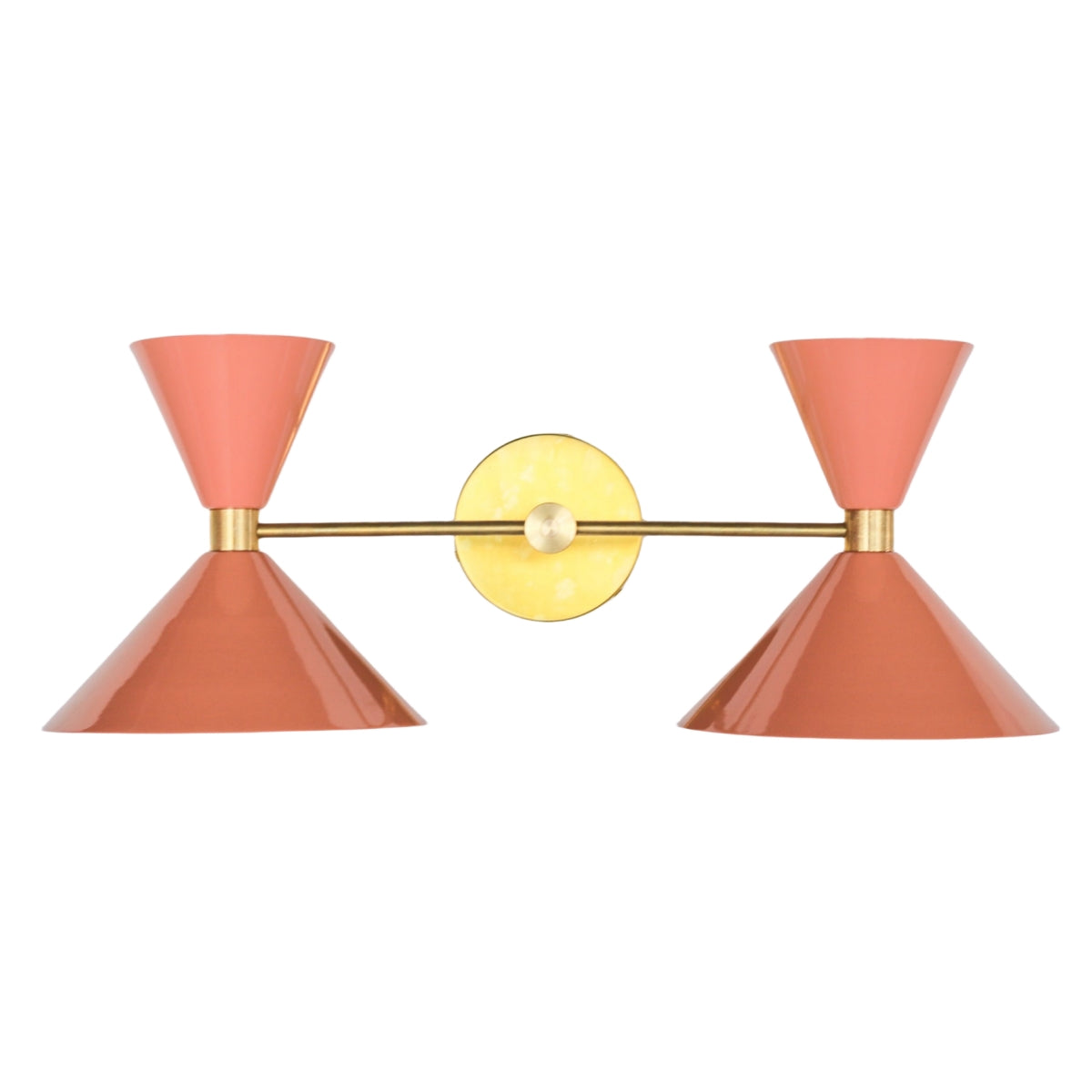 Double Cone Wall Sconce Light - Brass Finish Hourglass Style for Home