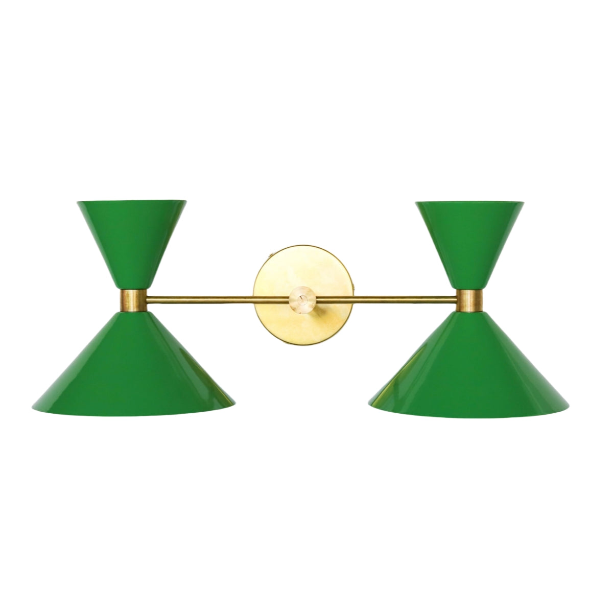 Double Cone Wall Sconce Light - Brass Finish Hourglass Style for Home