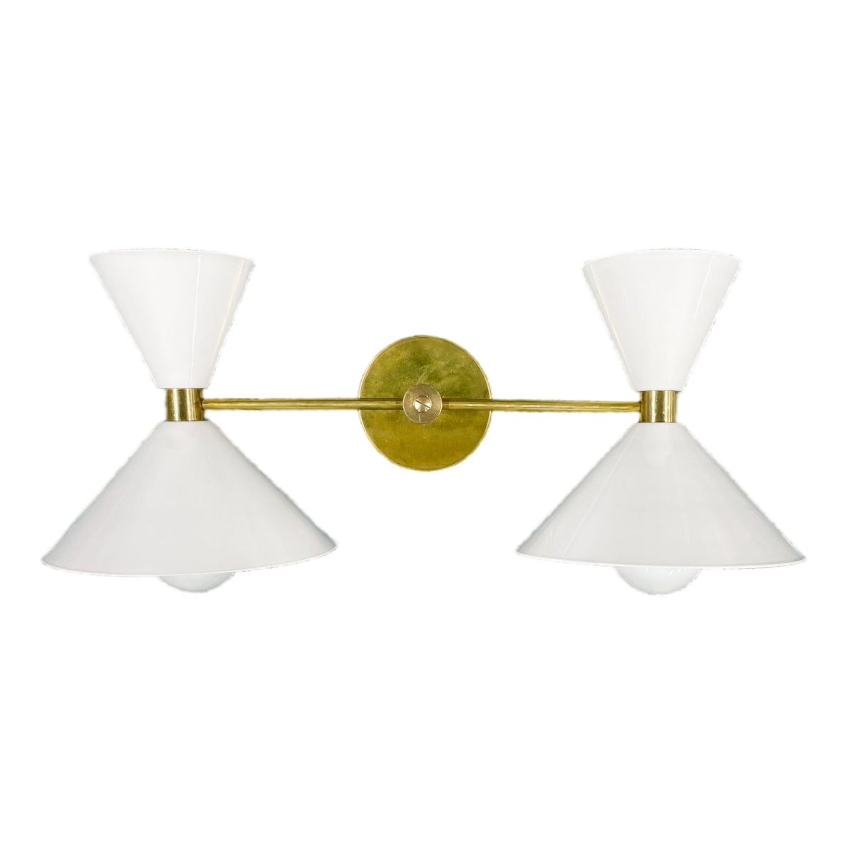 Double Cone Wall Sconce Light - Brass Finish Hourglass Style for Home