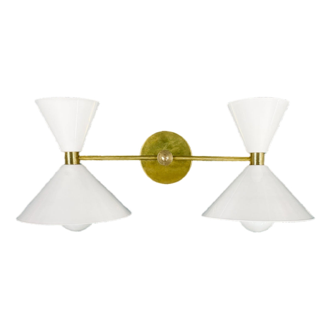 Double Cone Wall Sconce Light - Brass Finish Hourglass Style for Home
