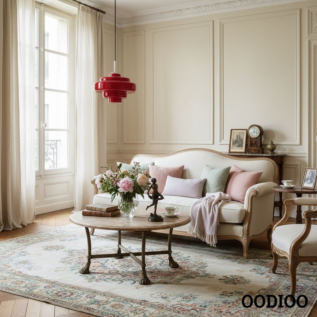 Koloro Elegant Retro Glass Pendant Light – Adjustable Length for Living Room & Hallway